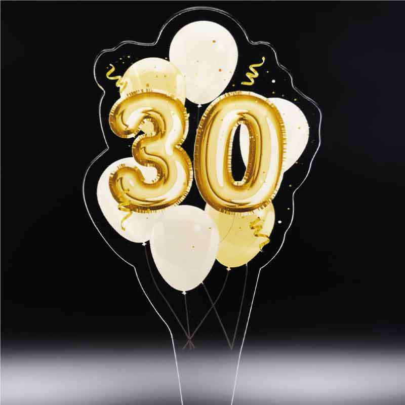 Cake Topper Geburtstag, 16 Stück Tortendeko Für 30. Geburtstag, Wiederverwendbar